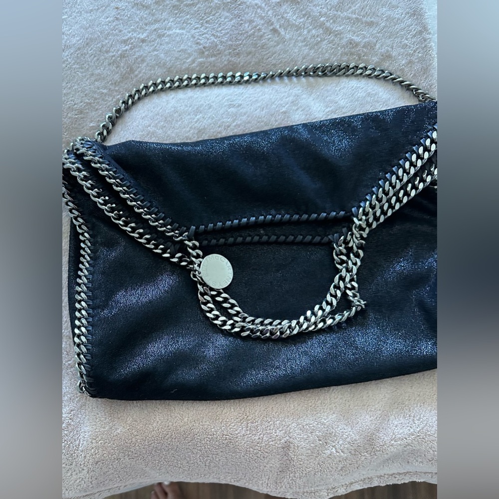 Stella McCartney Black Vegan Leather Falabella Chain Tote Bag - Picture 3 of 5